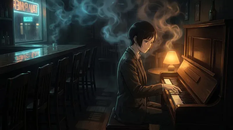 Cinematic Noir Bar Detective Animes