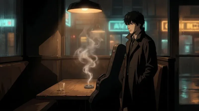Cinematic Noir Bar Detective Animes