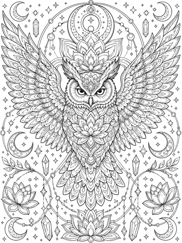 Mystical Animal Mandala Colorings