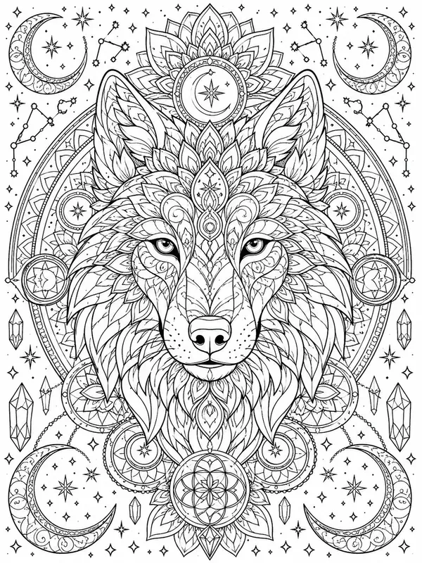 Mystical Animal Mandala Colorings