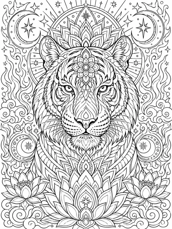 Mystical Animal Mandala Colorings