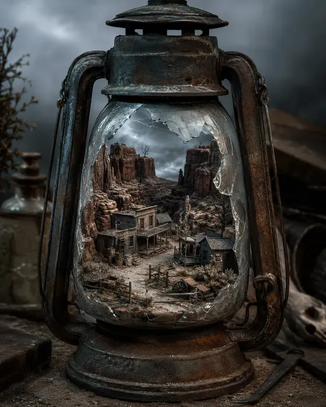 Miniature Ghost Town Dioramas