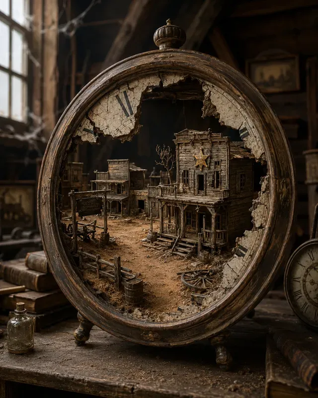 Miniature Ghost Town Dioramas