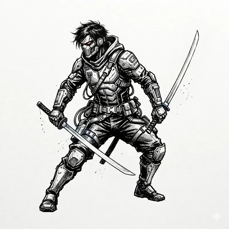 Ink Sketch Gaming Characters