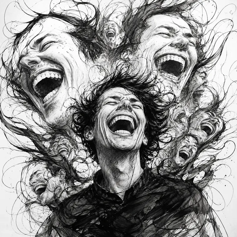 Surreal Laughter Ink Art