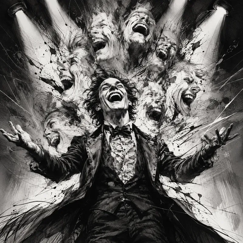Surreal Laughter Ink Art