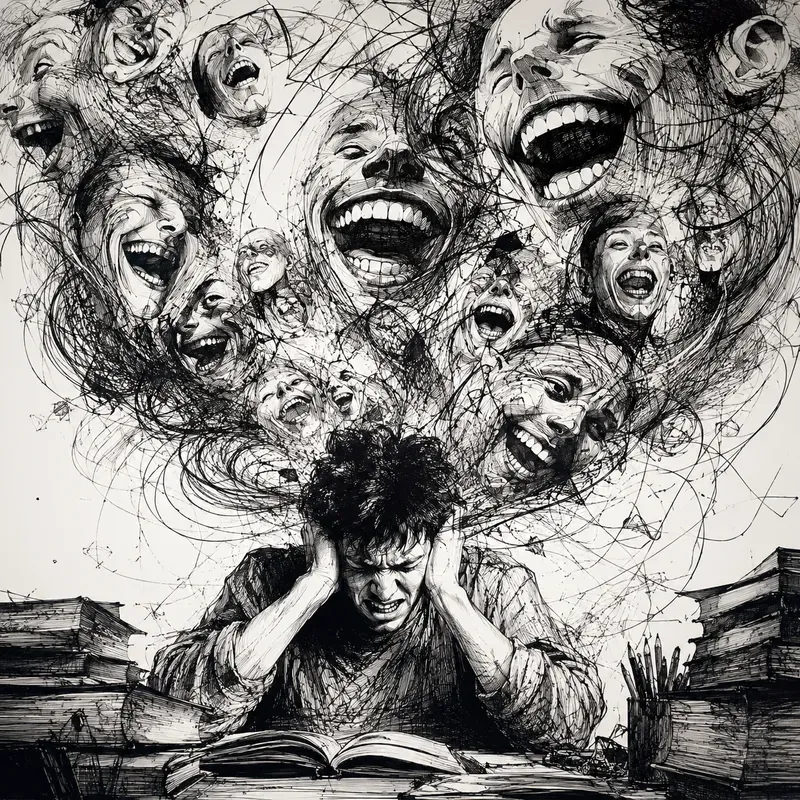 Surreal Laughter Ink Art