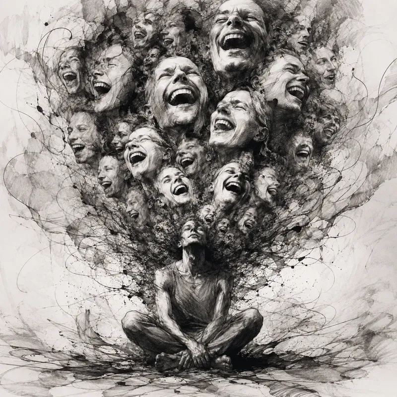 Surreal Laughter Ink Art