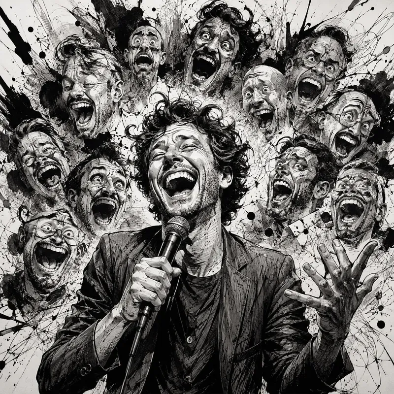 Surreal Laughter Ink Art