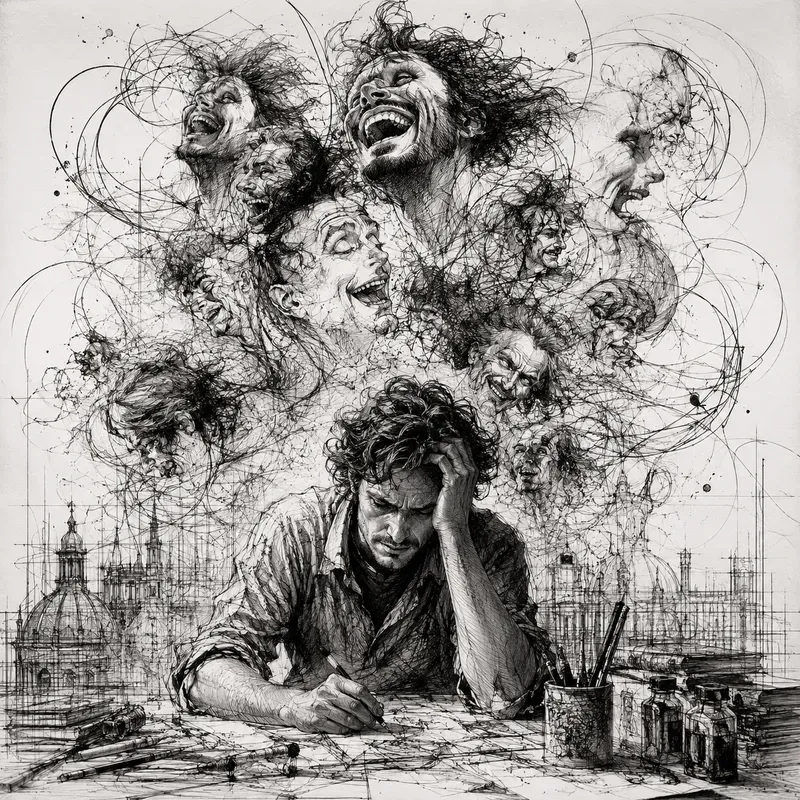 Surreal Laughter Ink Art