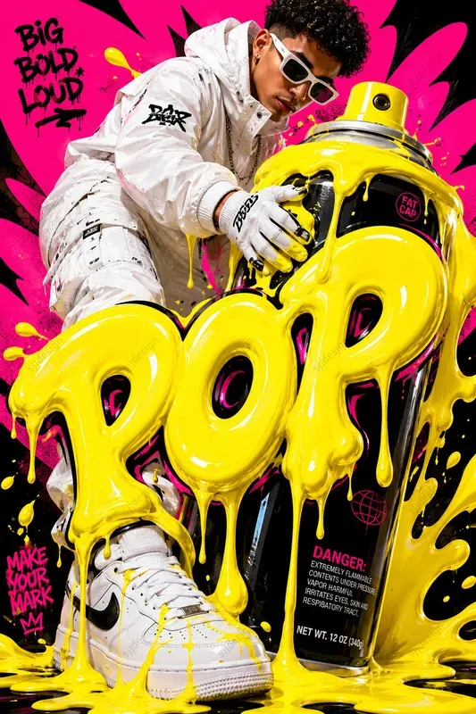 Glossy Pop Art Fluidity Art