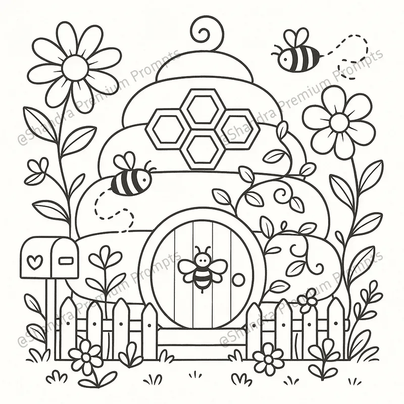 Cozy Fairy Houses Coloring Book Pages