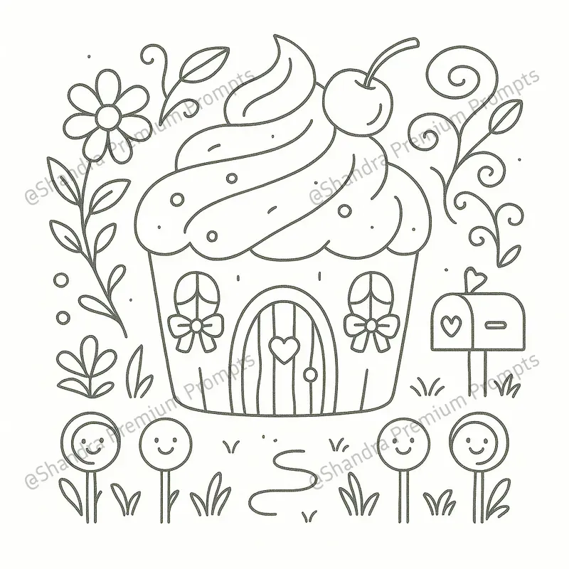 Cozy Fairy Houses Coloring Book Pages