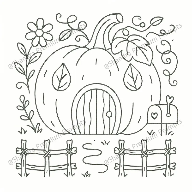 Cozy Fairy Houses Coloring Book Pages