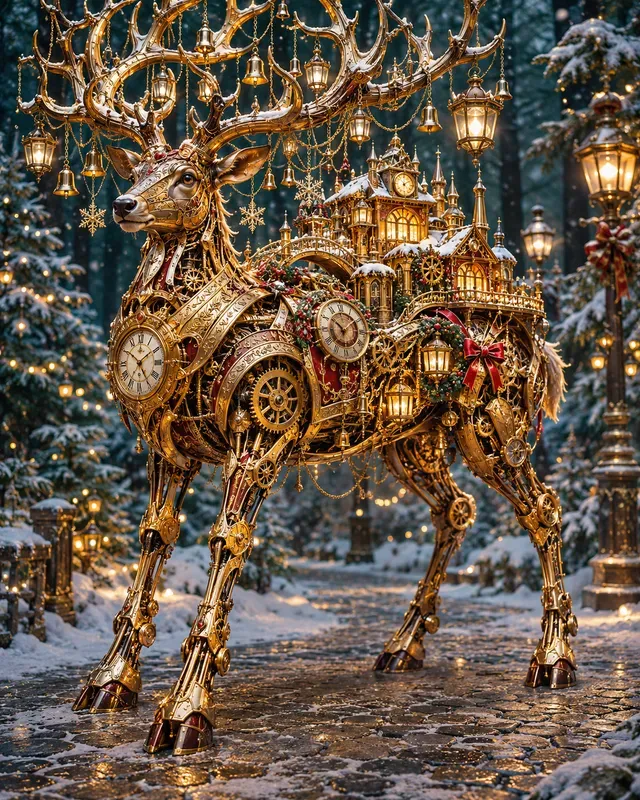 Christmas Steampunk Clockwork Animals