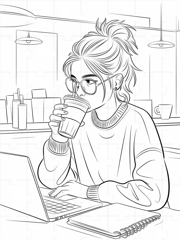 Cozy Girl Moments Coloring Pages For Teens