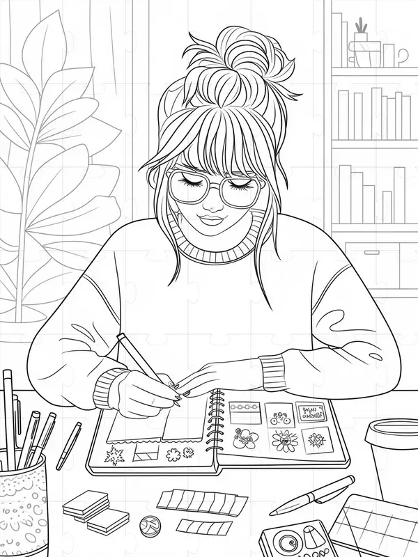 Cozy Girl Moments Coloring Pages For Teens
