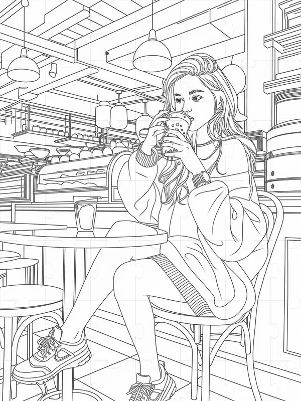 Cozy Girl Moments Coloring Pages For Teens