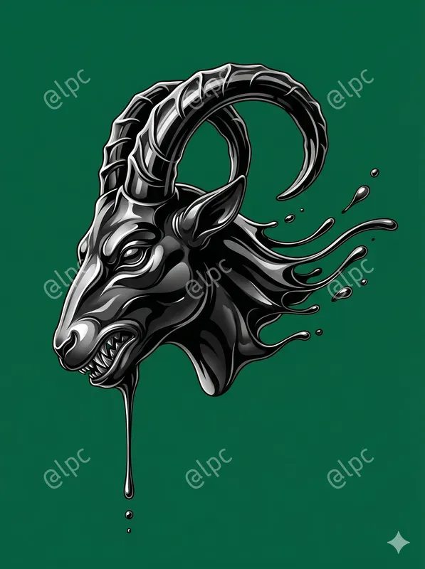 Glossy Liquid Face Profile Art