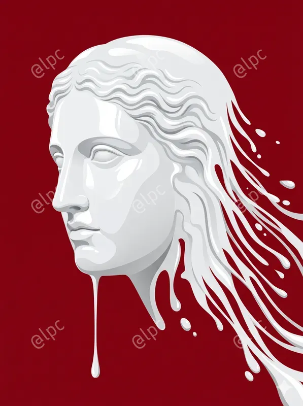 Glossy Liquid Face Profile Art