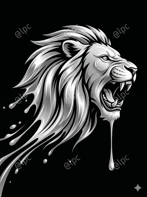 Glossy Liquid Face Profile Art