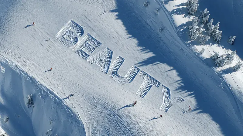 Aerial Photography Using Snow Typography
