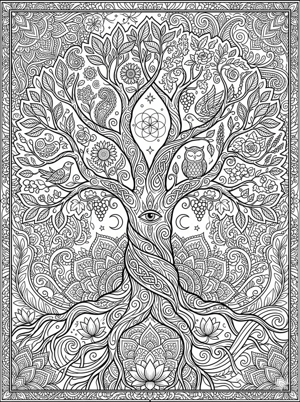Intricate Adult Coloring Book Pages