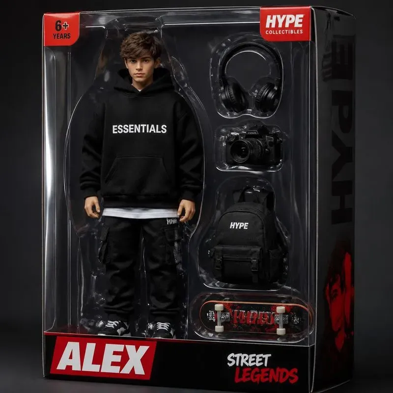 Viral Action Figure Packaging Generator