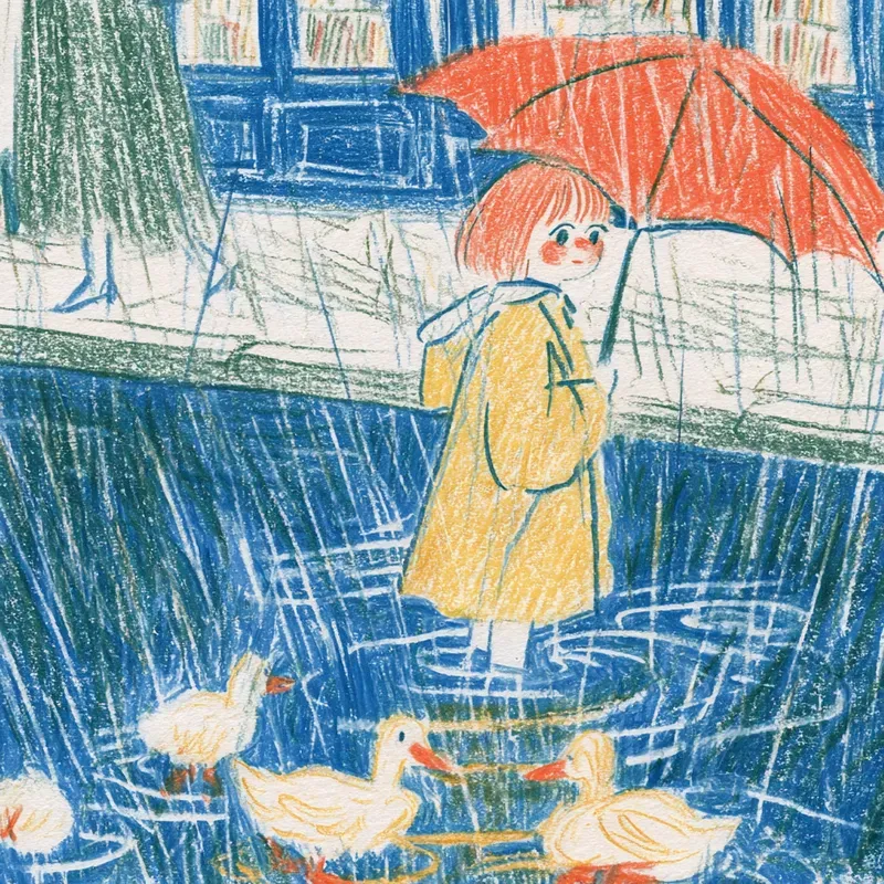 Cozy Colored Pencil Storybook Art