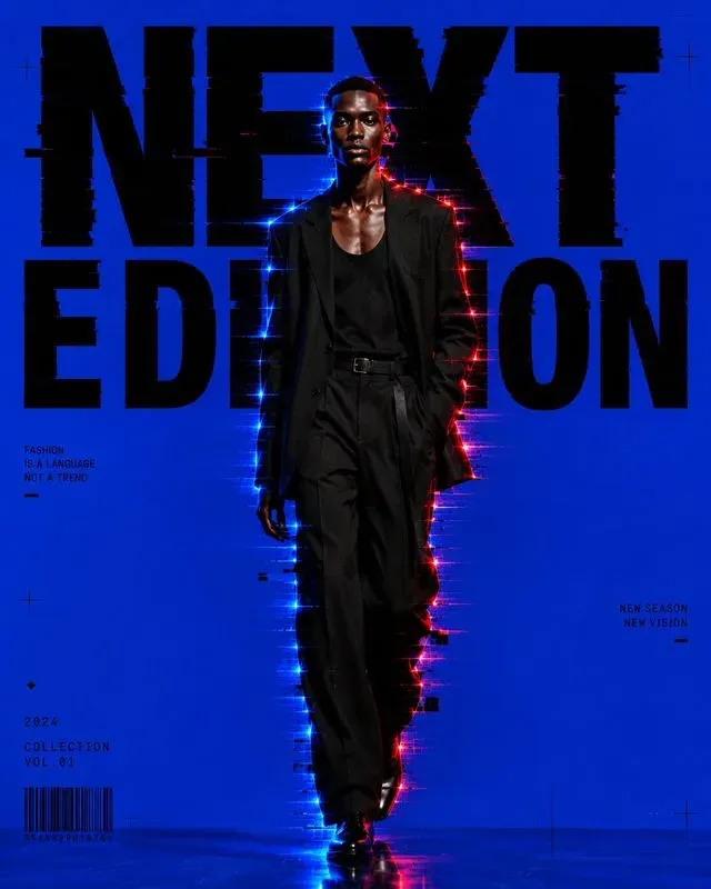 Neon Glitch Fashion Posters