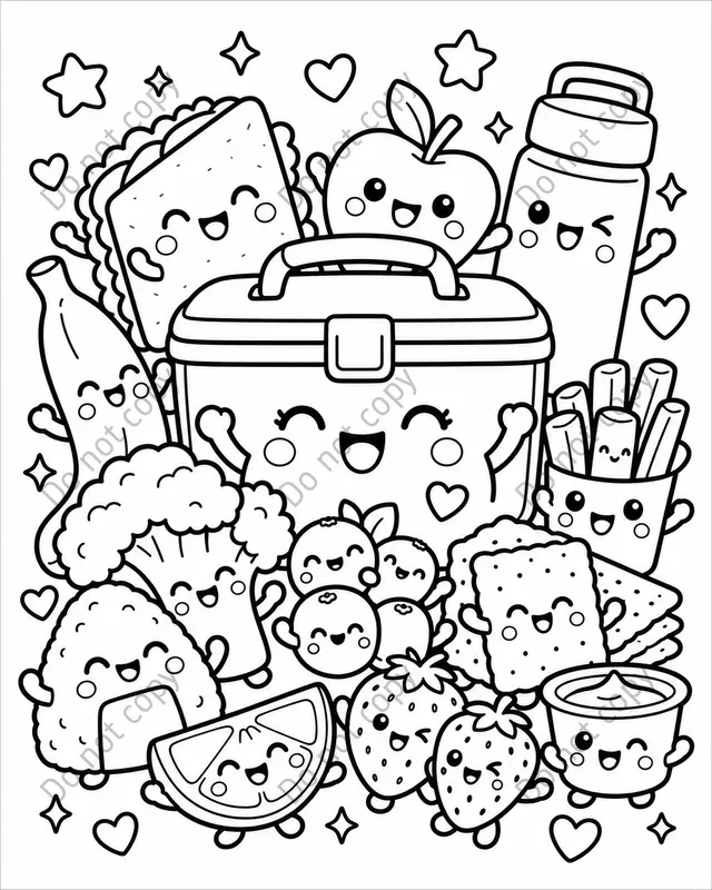Cute Kawaii Food Coloring Pages