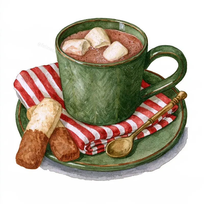 Cozy Winter Bakery Watercolor Cliparts