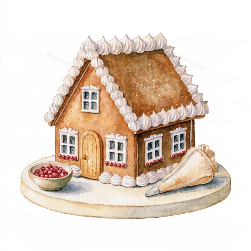 Cozy Winter Bakery Watercolor Cliparts