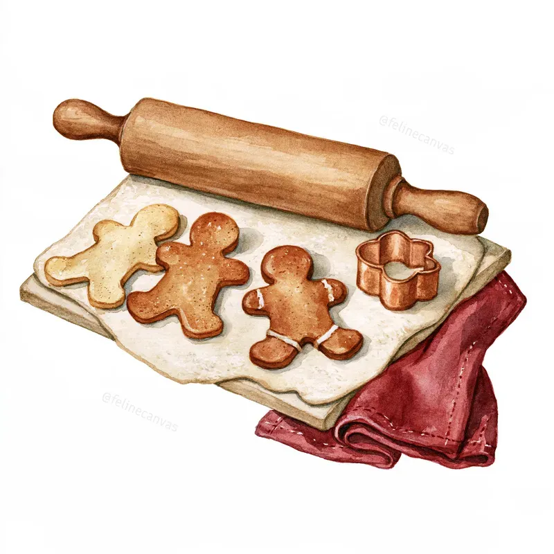 Cozy Winter Bakery Watercolor Cliparts
