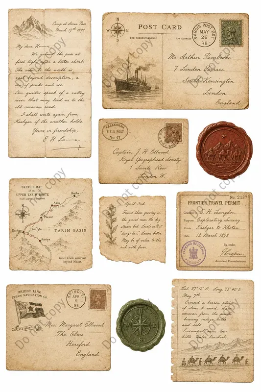 Vintage Letter Postcard Ephemera Sheets