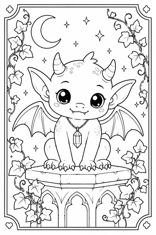 Kawaii Gothic Coloring Book Generator