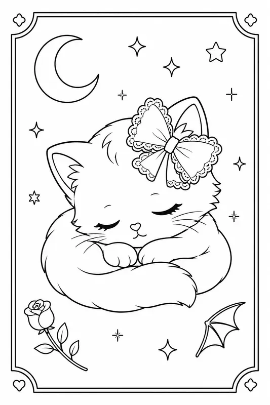 Kawaii Gothic Coloring Book Generator