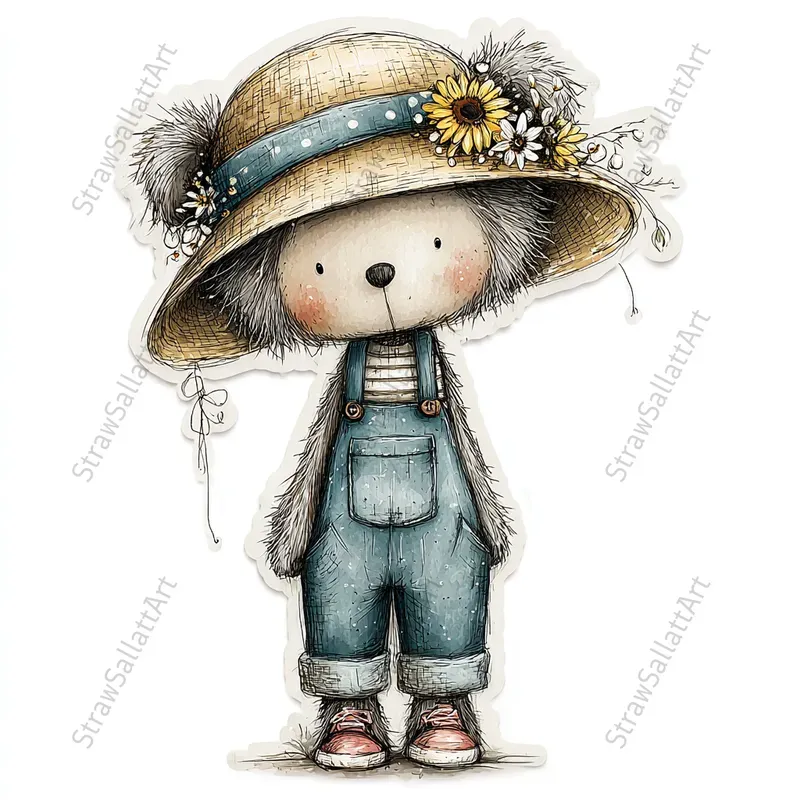 French Cottagecore Character Stickers