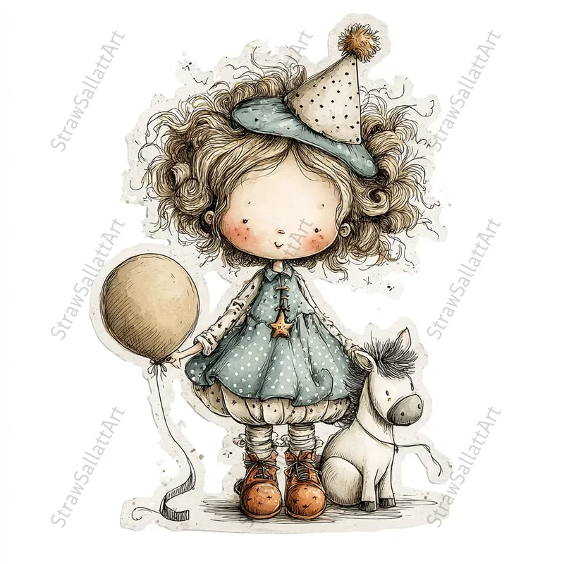 French Cottagecore Character Stickers
