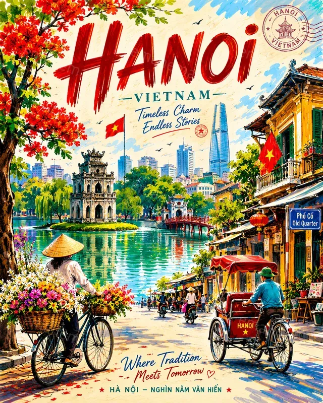 Vibrant Marker Drawing Style City Posters