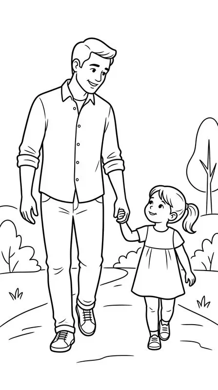 Fathers Day Line Art Coloring Books