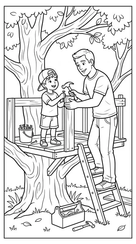 Fathers Day Line Art Coloring Books