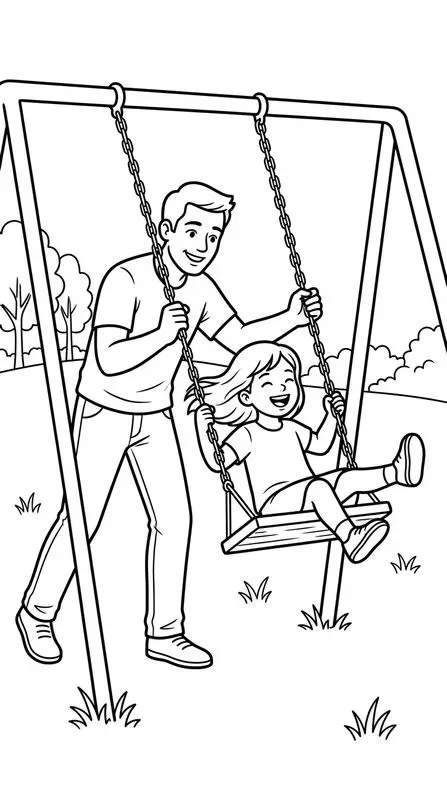 Fathers Day Line Art Coloring Books