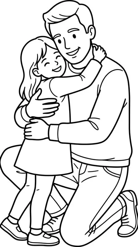 Fathers Day Line Art Coloring Books