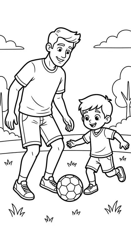 Fathers Day Line Art Coloring Books