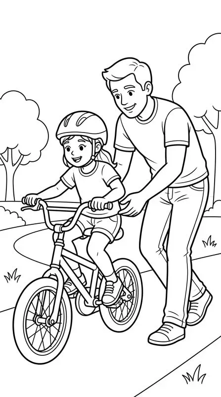 Fathers Day Line Art Coloring Books