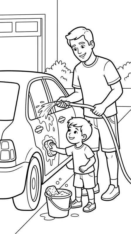 Fathers Day Line Art Coloring Books