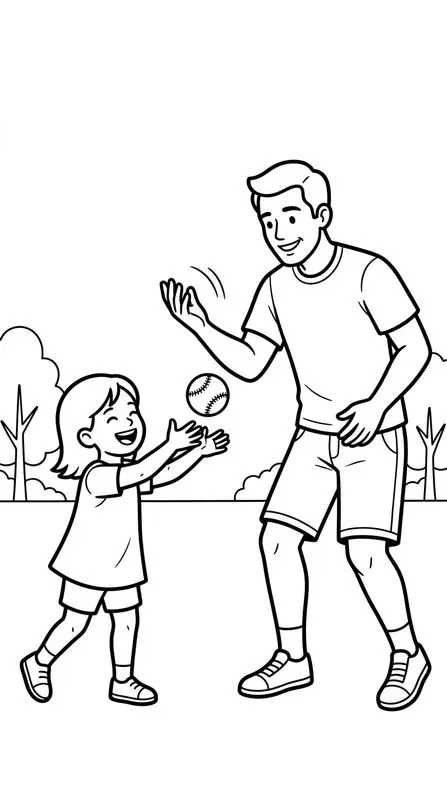 Fathers Day Line Art Coloring Books