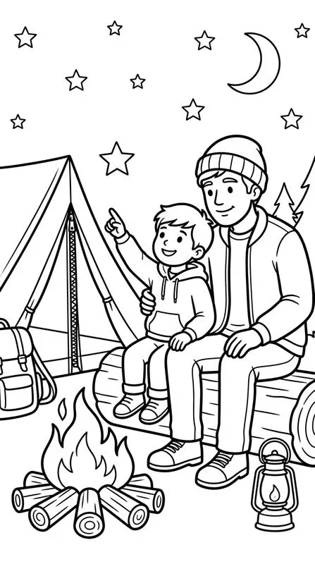 Fathers Day Line Art Coloring Books