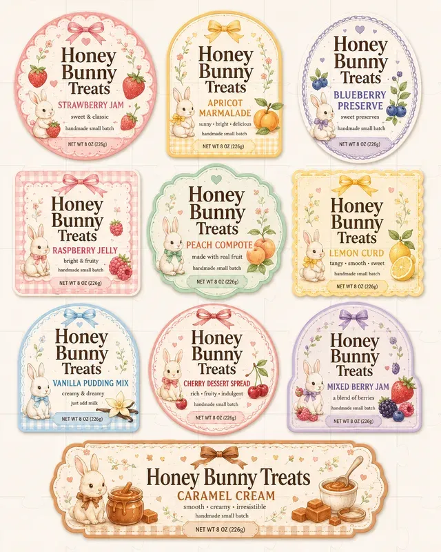 Product Label Design Collection Sheets